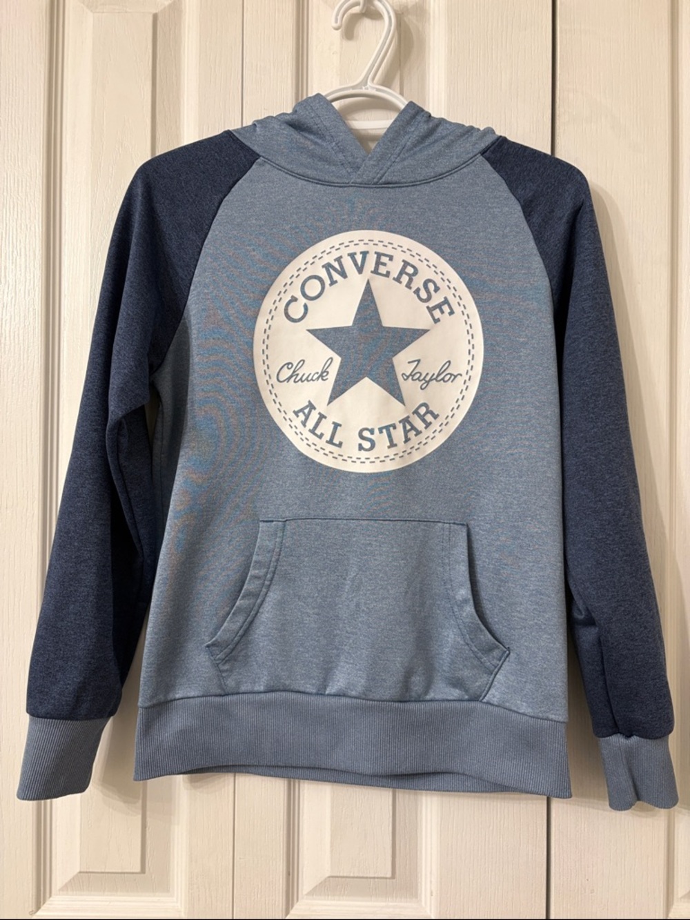 Converse Chuck Taylor All Star Boys Blue Two-Tone Pullover Hoodie Size L